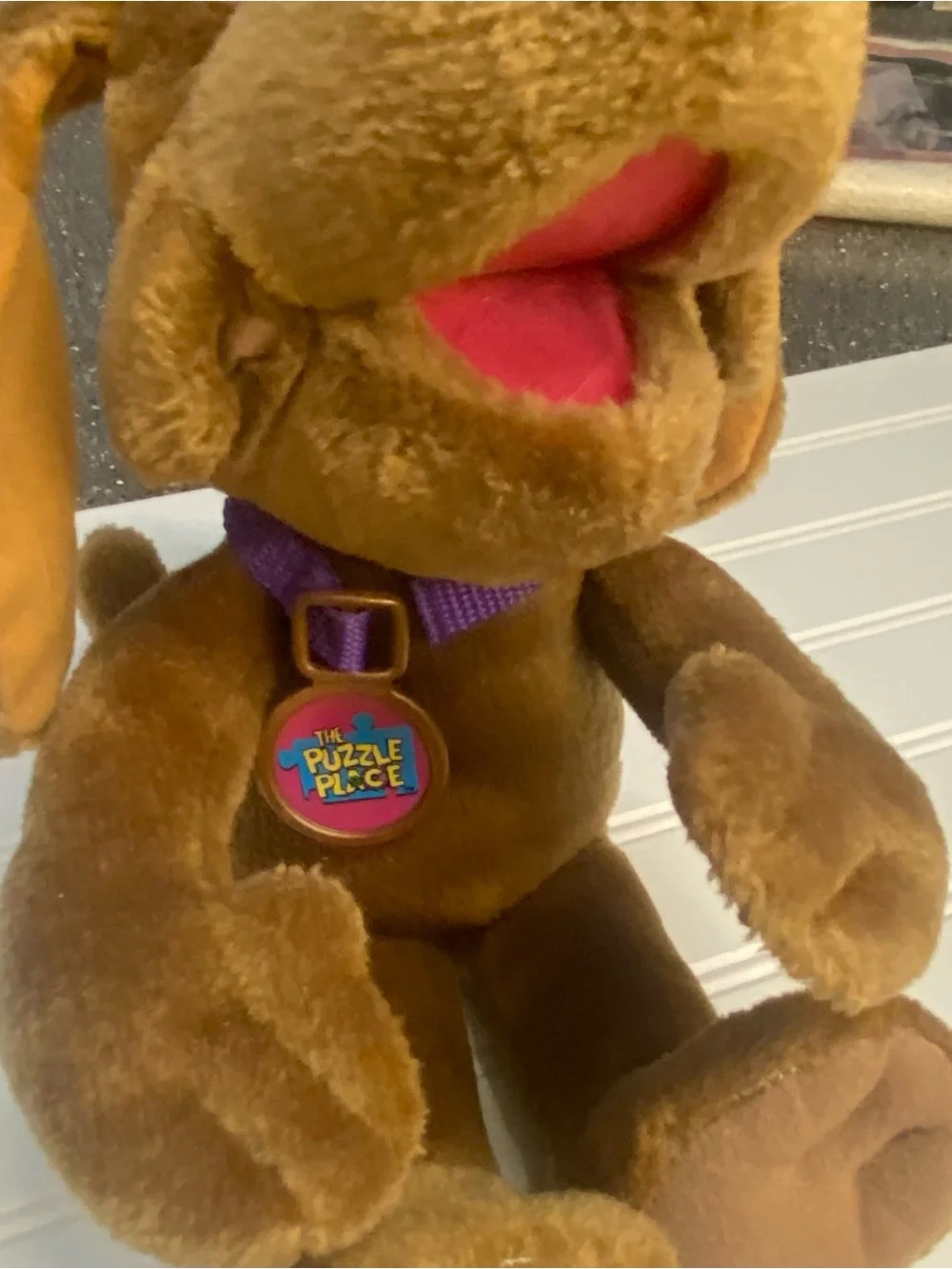 Fisher-Price puzzle piece Brown Plush Dog Toy with Black Nose collect adorable